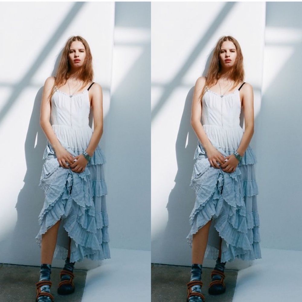 UO Annabelle Tiered Ruffle Maxi Dress